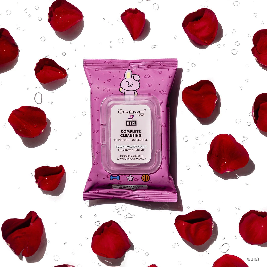 The Crème Shop X BT21 New Arrivals COOKY Complete Cleansing Towelettes - Rose & Hyaluronic Acid (20 Pre-Wet Towelettes) The Crème Shop X BT21 New Arrivals COOKY Complete Cleansing Towelettes - Rose & Hyaluronic Acid (20 Pre-Wet Towelettes)