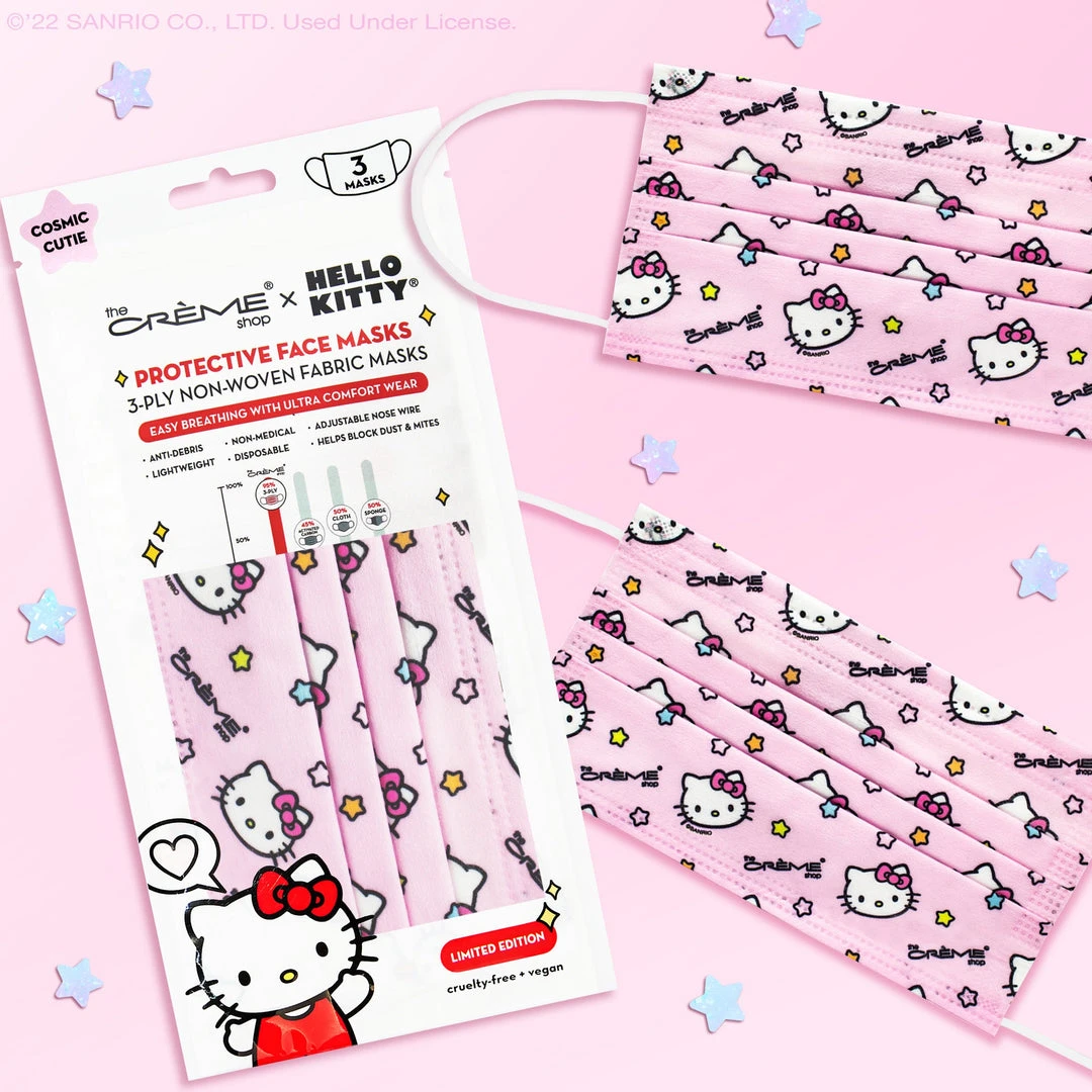 The Crème Shop X Sanrio Hello Kitty 3-Ply Disposable Protective Face Mask | Cosmic Cutie New Arrivals 5 The Crème Shop X Sanrio Hello Kitty 3-Ply Disposable Protective Face Mask | Cosmic Cutie New Arrivals