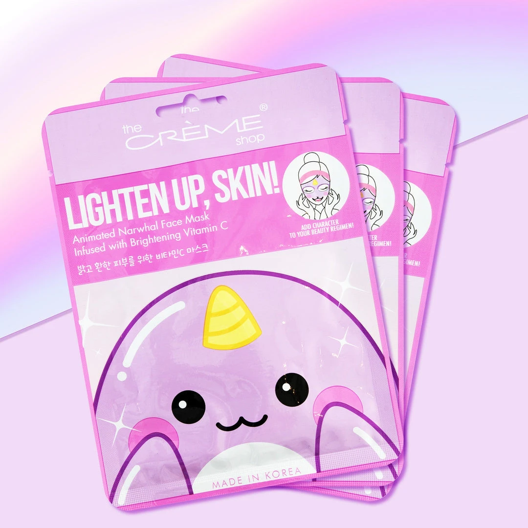 The Crème Shop Skincare Lighten Up, Skin! Animated Narwhal Face Mask - Brightening Vitamin C 1 The Crème Shop Skincare Lighten Up, Skin! Animated Narwhal Face Mask - Brightening Vitamin C