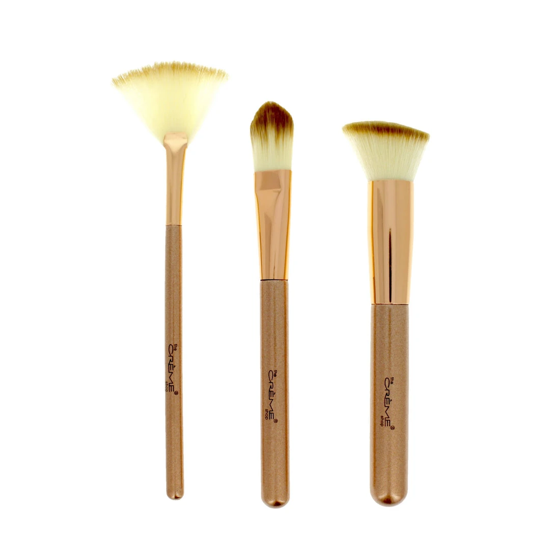 The Crème Shop Makeup Brushes Work Of Art - 3 Brushes For A Picture Perfect Finish Rose Gold The Crème Shop Makeup Brushes Work Of Art - 3 Brushes For A Picture Perfect Finish Rose Gold