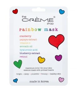 The Crème Shop Rainbow Face Mask Printed With Rainbow Hearts New Arrivals