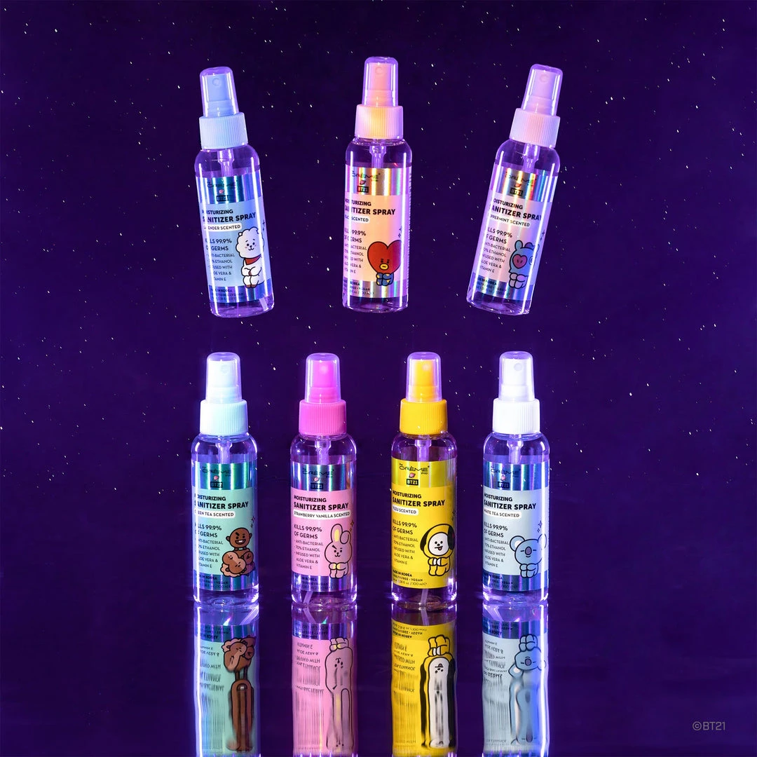 The Crème Shop X BT21 New Arrivals The Crème Shop | BT21: Sanitizing Sprays Complete Collection, Set Of 7 ($56 Value) 1 The Crème Shop X BT21 New Arrivals The Crème Shop | BT21: Sanitizing Sprays Complete Collection, Set Of 7 ($56 Value)