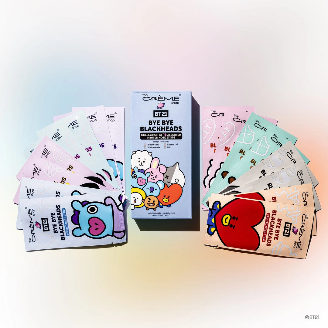 The Crème Shop X BT21 The Crème Shop | BT21: Bye Bye Blackheads - Printed Pore Strips (Set Of 16) New Arrivals The Crème Shop X BT21 The Crème Shop | BT21: Bye Bye Blackheads - Printed Pore Strips (Set Of 16) New Arrivals