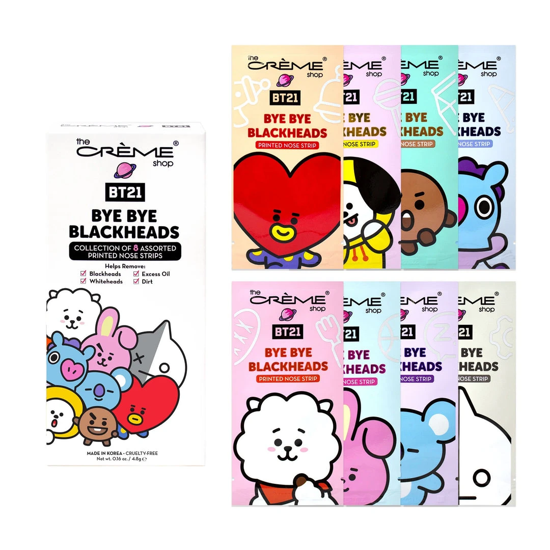 The Crème Shop X BT21 The Crème Shop | BT21: Bye Bye Blackheads - Printed Pore Strips (Set Of 8) The Crème Shop X BT21 The Crème Shop | BT21: Bye Bye Blackheads - Printed Pore Strips (Set Of 8)