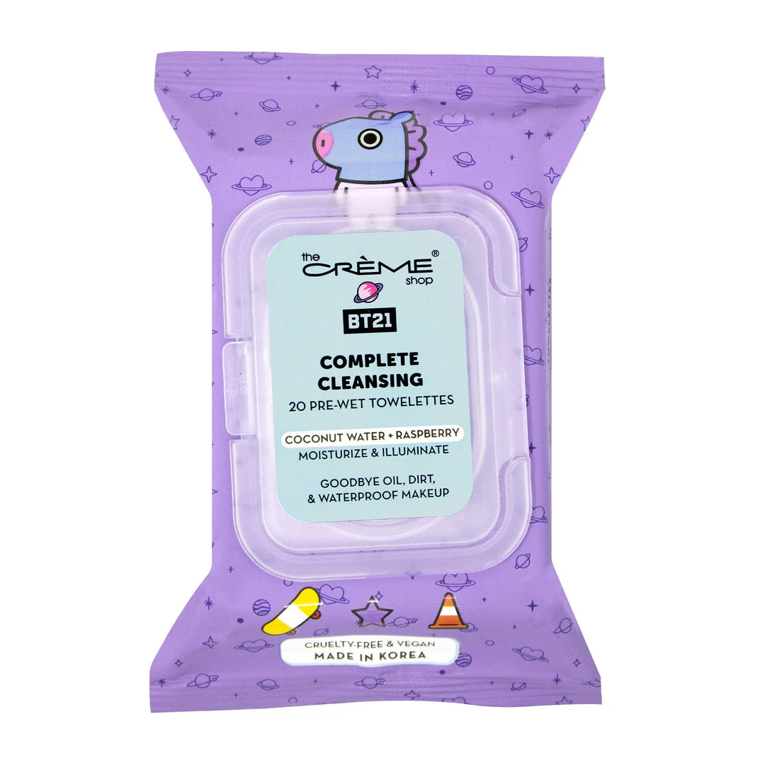 The Crème Shop X BT21 MANG Complete Cleansing Towelettes - Coconut Water & Raspberry (20 Pre-Wet Towelettes) 2 The Crème Shop X BT21 MANG Complete Cleansing Towelettes - Coconut Water & Raspberry (20 Pre-Wet Towelettes)