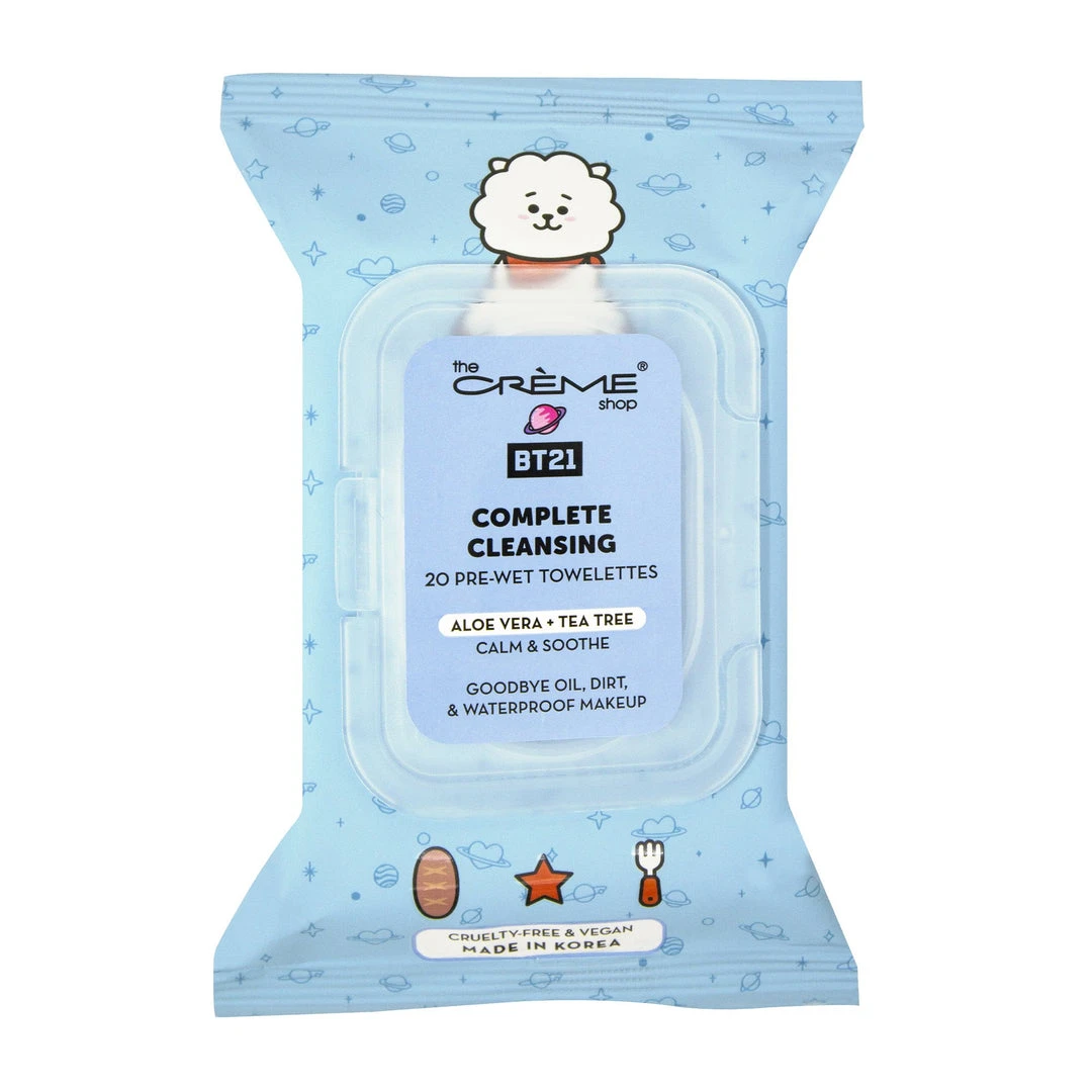 The Crème Shop X BT21 RJ Complete Cleansing Towelettes - Aloe Vera & Tea Tree (20 Pre-Wet Towelettes) New Arrivals The Crème Shop X BT21 RJ Complete Cleansing Towelettes - Aloe Vera & Tea Tree (20 Pre-Wet Towelettes) New Arrivals