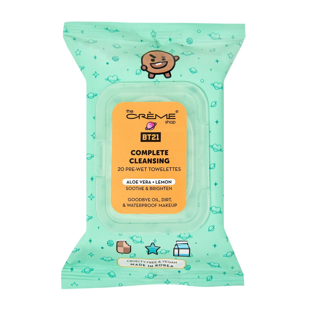 The Crème Shop X BT21 SHOOKY Complete Cleansing Towelettes - Aloe Vera & Lemon (20 Pre-Wet Towelettes) The Crème Shop X BT21 SHOOKY Complete Cleansing Towelettes - Aloe Vera & Lemon (20 Pre-Wet Towelettes)