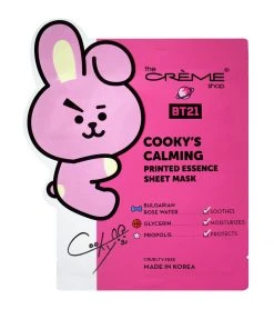The Crème Shop X BT21 New Arrivals COOKY’S CALMING Printed Essence Sheet Mask - Infused With Bulgarian Rose Water, Glycerin, Propolis