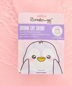 The Crème Shop New Arrivals Drink Up, Skin! Animated Penguin Face Mask - Infused With Moisturizing Hyaluronic Acid