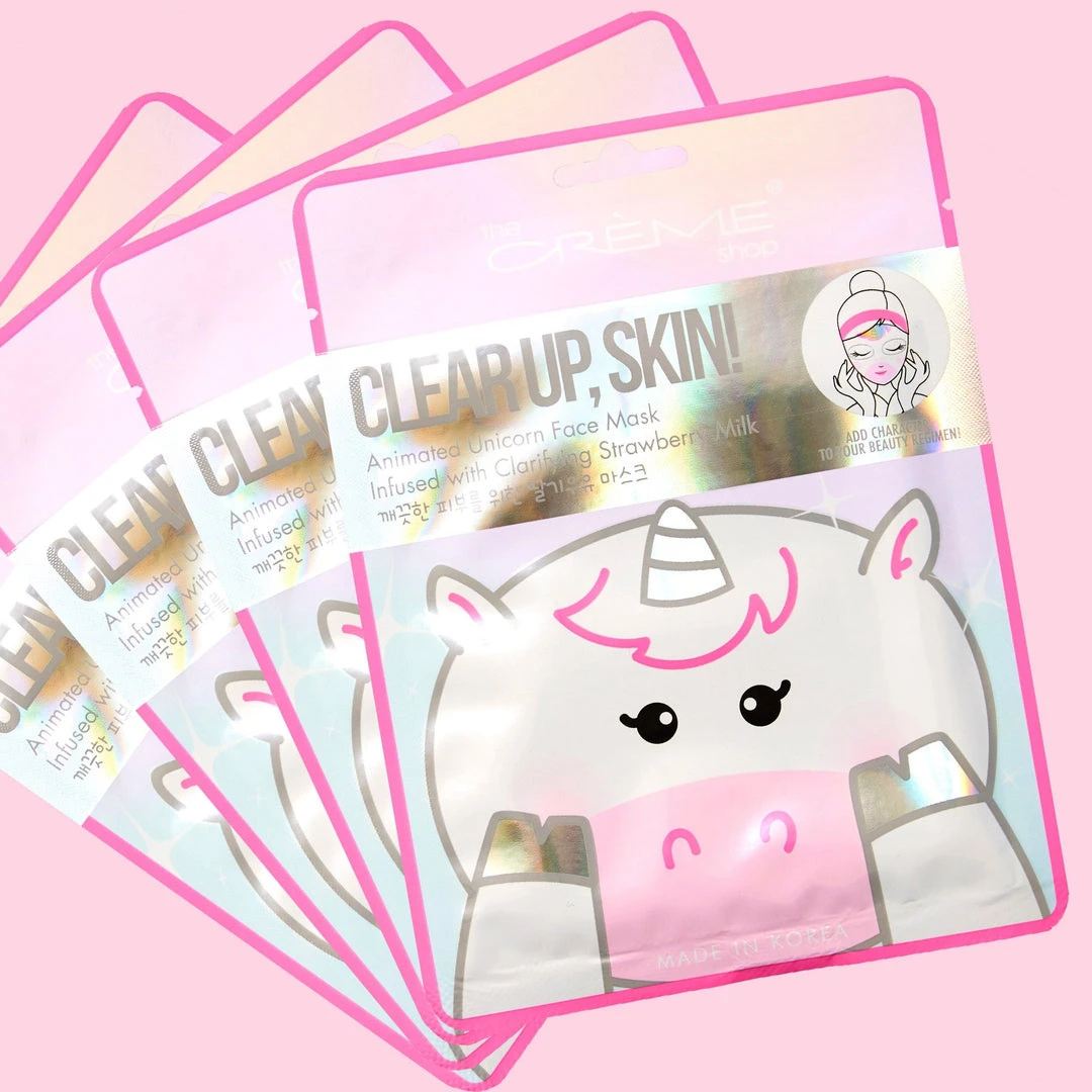 The Crème Shop Clear Up, Skin! Animated Unicorn Face Mask - Clarifying Strawberry Milk The Crème Shop Clear Up, Skin! Animated Unicorn Face Mask - Clarifying Strawberry Milk