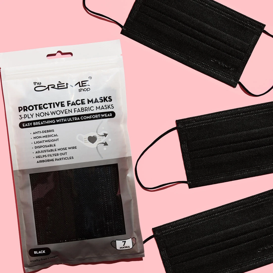 The Crème Shop 3-Ply Protective Face Mask - Black (Disposable) New Arrivals The Crème Shop 3-Ply Protective Face Mask - Black (Disposable) New Arrivals