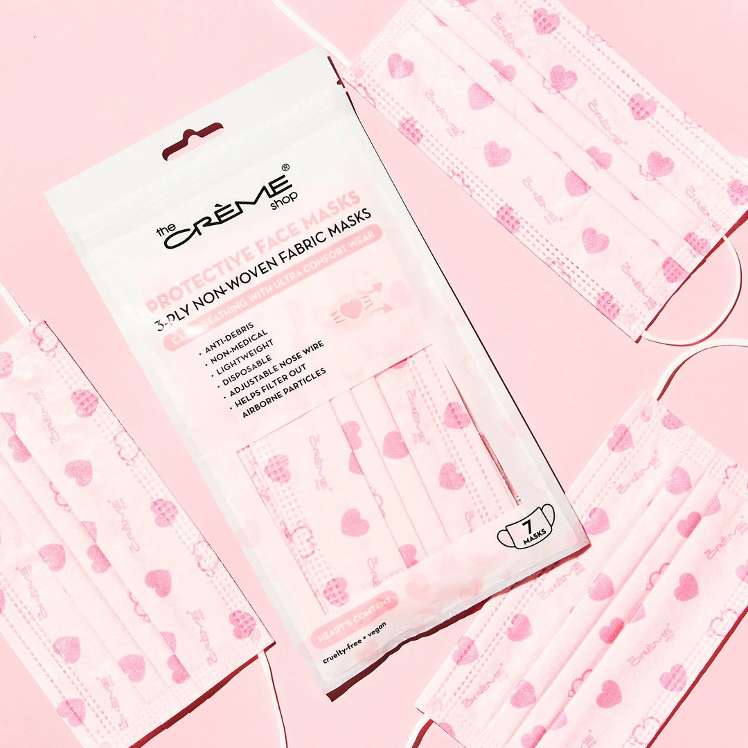 The Crème Shop 3-Ply Protective Face Mask - Heart's Content (Disposable) New Arrivals The Crème Shop 3-Ply Protective Face Mask - Heart's Content (Disposable) New Arrivals
