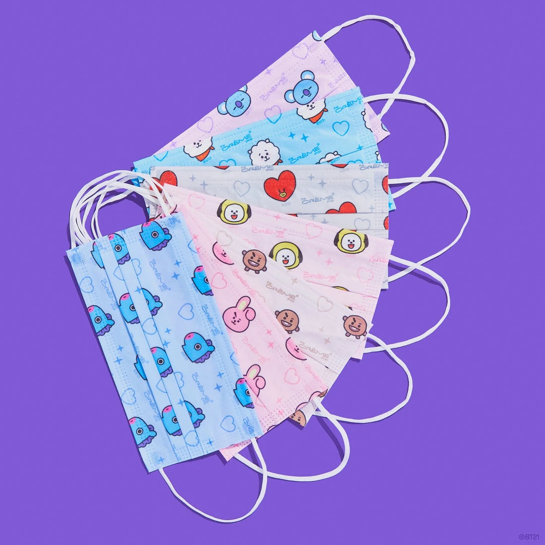 The Crème Shop X BT21 The Crème Shop | BT21: 3-Ply Disposable Protective Face Masks (Set Of 14) + 2 Reusable Pouches - Assorted Pastel New Arrivals 4 The Crème Shop X BT21 The Crème Shop | BT21: 3-Ply Disposable Protective Face Masks (Set Of 14) + 2 Reusable Pouches - Assorted Pastel New Arrivals