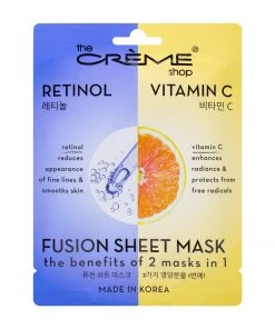 The Crème Shop New Arrivals Retinol & Vitamin C Fusion Sheet Mask