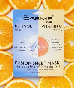 The Crème Shop New Arrivals Retinol & Vitamin C Fusion Sheet Mask