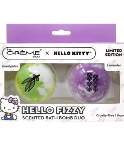 The Crème Shop X Sanrio New Arrivals Hello Kitty HELLO FIZZY Scented Bath Bomb Duo | Eucalyptus & Lavender (Cruelty-Free & Vegan)