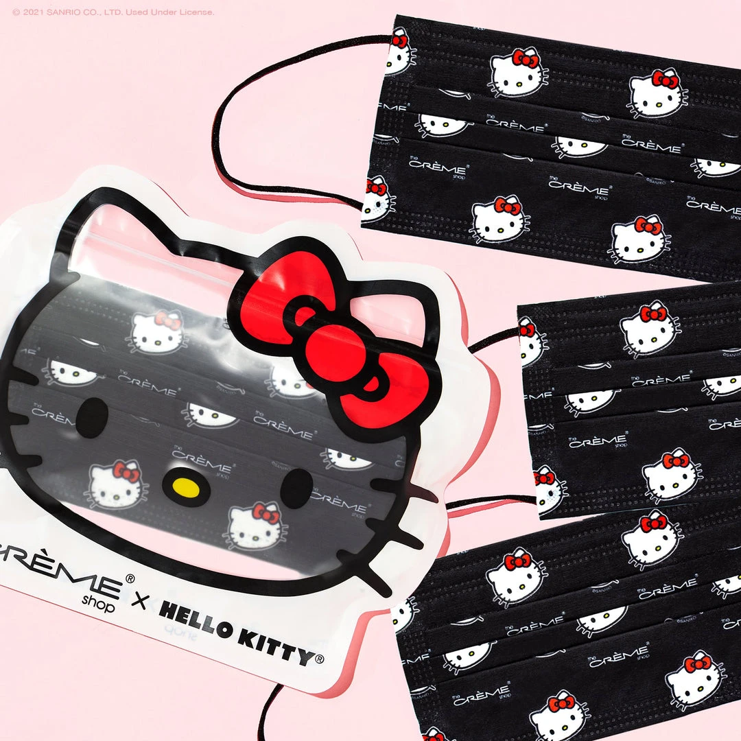 The Crème Shop X Sanrio Hello Kitty 3-Ply Disposable Protective Face Mask | Classic Black New Arrivals 1 The Crème Shop X Sanrio Hello Kitty 3-Ply Disposable Protective Face Mask | Classic Black New Arrivals