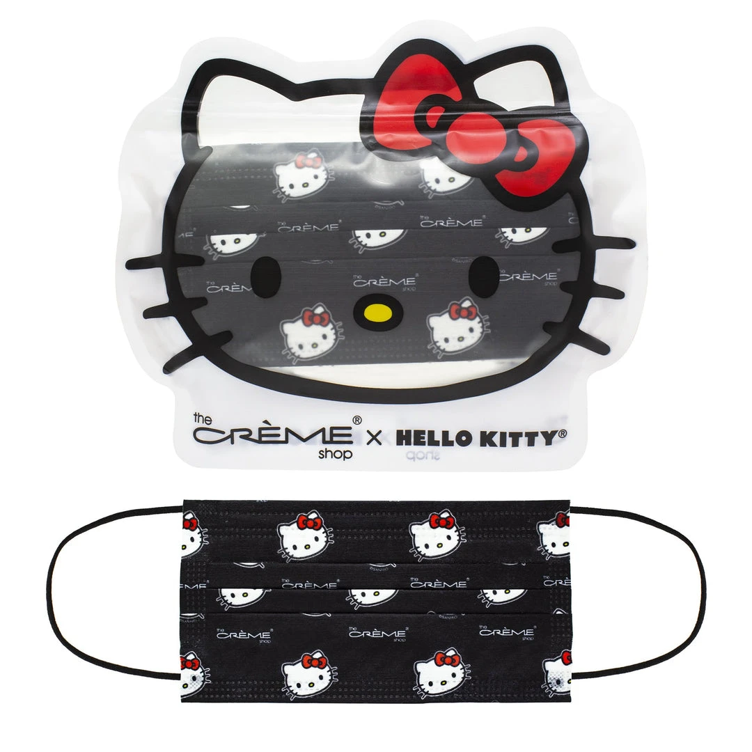 The Crème Shop X Sanrio Hello Kitty 3-Ply Disposable Protective Face Mask | Classic Black New Arrivals 3 The Crème Shop X Sanrio Hello Kitty 3-Ply Disposable Protective Face Mask | Classic Black New Arrivals