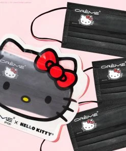 The Crème Shop X Sanrio Hello Kitty 3-Ply Disposable Protective Face Mask | Iconic Black New Arrivals
