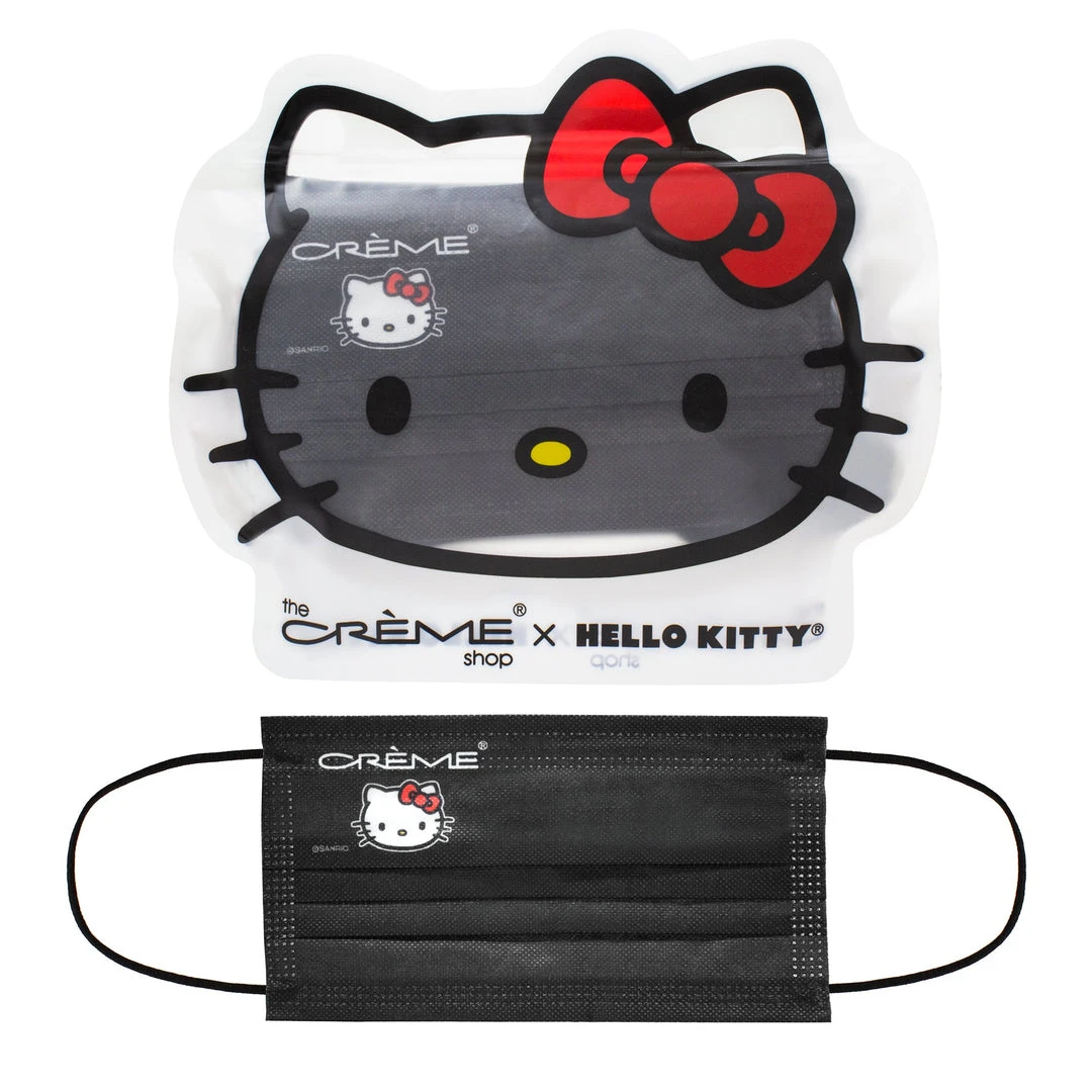 The Crème Shop X Sanrio Hello Kitty 3-Ply Disposable Protective Face Mask | Iconic Black New Arrivals The Crème Shop X Sanrio Hello Kitty 3-Ply Disposable Protective Face Mask | Iconic Black New Arrivals