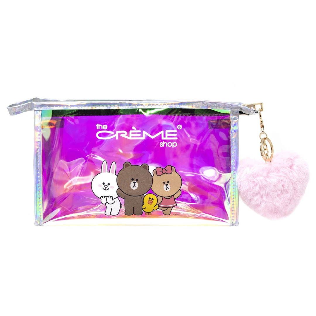 The Crème Shop X LINE FRIENDS LINE FRIENDS Makeup Pouch With Plush Heart Keychain The Crème Shop X LINE FRIENDS LINE FRIENDS Makeup Pouch With Plush Heart Keychain