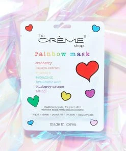 The Crème Shop Rainbow Face Mask Printed With Rainbow Hearts New Arrivals