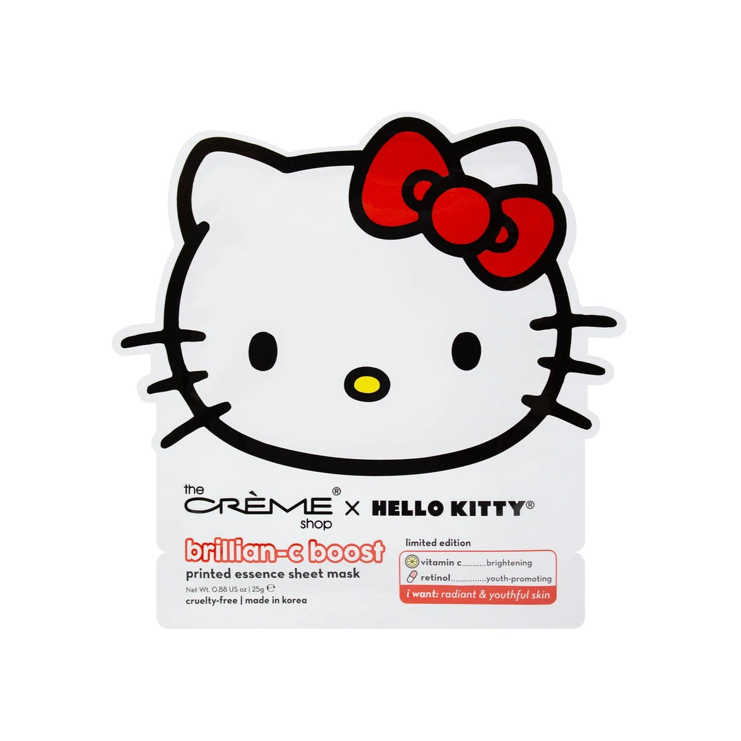 The Crème Shop X Sanrio The Crème Shop X Hello Kitty Brillian-C Boost Printed Essence Sheet Mask New Arrivals The Crème Shop X Sanrio The Crème Shop X Hello Kitty Brillian-C Boost Printed Essence Sheet Mask New Arrivals