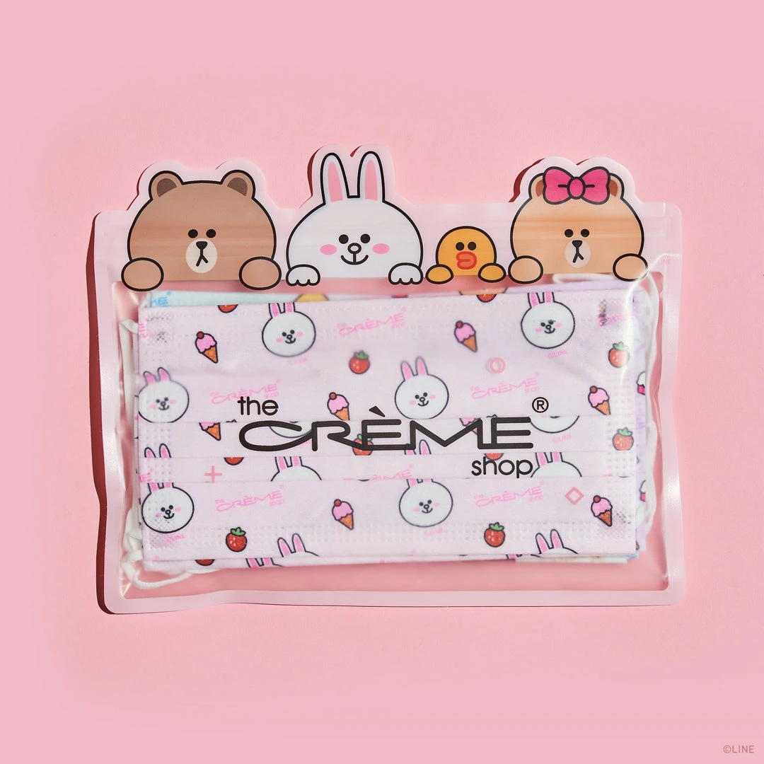 The Crème Shop X LINE FRIENDS LINE Friends Assorted 3-Ply Disposable Face Masks (Set Of 16) + 2 Reusable Pouches 9 The Crème Shop X LINE FRIENDS LINE Friends Assorted 3-Ply Disposable Face Masks (Set Of 16) + 2 Reusable Pouches