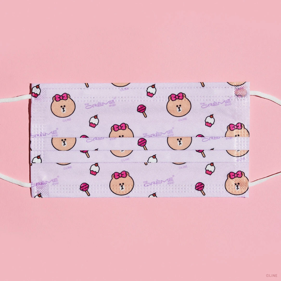 The Crème Shop X LINE FRIENDS LINE Friends Assorted 3-Ply Disposable Face Masks (Set Of 16) + 2 Reusable Pouches 4 The Crème Shop X LINE FRIENDS LINE Friends Assorted 3-Ply Disposable Face Masks (Set Of 16) + 2 Reusable Pouches