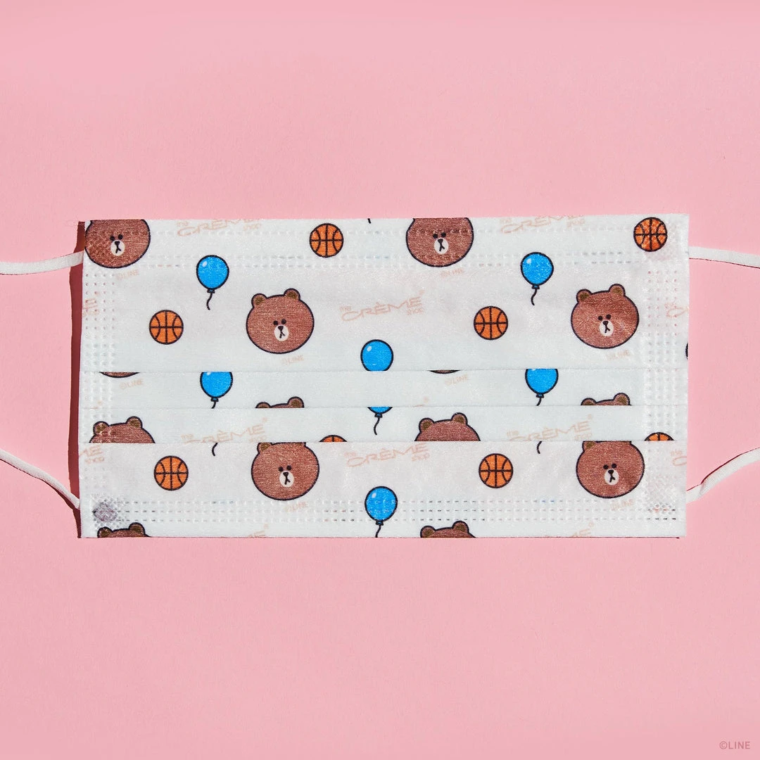 The Crème Shop X LINE FRIENDS LINE Friends Assorted 3-Ply Disposable Face Masks (Set Of 16) + 2 Reusable Pouches 5 The Crème Shop X LINE FRIENDS LINE Friends Assorted 3-Ply Disposable Face Masks (Set Of 16) + 2 Reusable Pouches