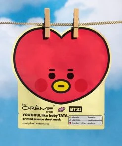 The Crème Shop X BT21 BABY YOUTHFUL Like Baby TATA Printed Essence Sheet Mask (Allantoin, Milk Thistle, Strawberry Extract)
