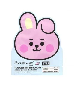The Crème Shop X BT21 BABY New Arrivals FLAWLESS Like Baby COOKY Printed Essence Sheet Mask (Squalane, Xylitol, Peach Ceramides)