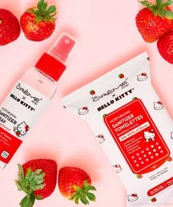 The Crème Shop X Sanrio Hello Kitty Strawberry Scented Moisturizing Sanitizer Towelettes | 20 Pre-Wet Wipes For Hands & Surfaces New Arrivals