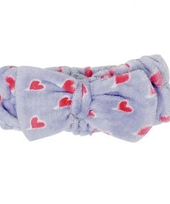 The Crème Shop Lavender Purple Teddy Headyband™ With Pink Hearts | Cruelty-Free & Vegan Body & Spa