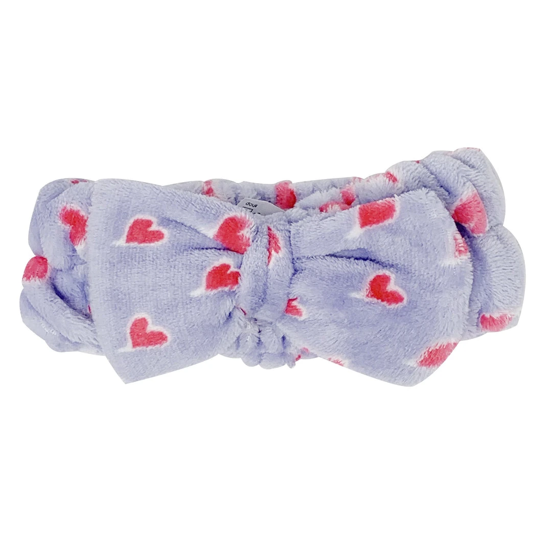 The Crème Shop Lavender Purple Teddy Headyband™ With Pink Hearts | Cruelty-Free & Vegan Body & Spa The Crème Shop Lavender Purple Teddy Headyband™ With Pink Hearts | Cruelty-Free & Vegan Body & Spa